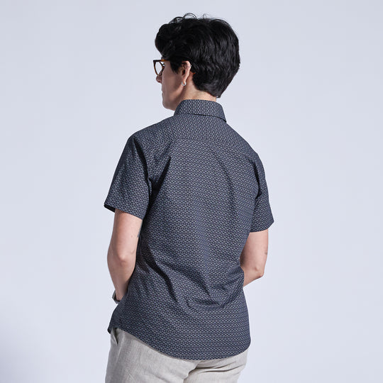 The Ray Black & White Geo Short Sleeve Shirt