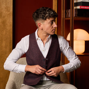 The Finch Mulberry Twill Vest