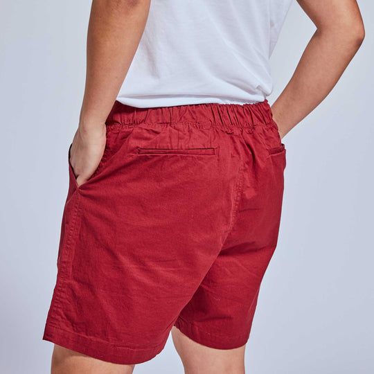 Lightweight red casual shorts for women and non-binary folk