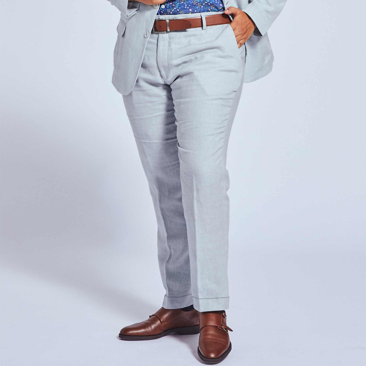 Sky Blue Linen Suit Pants | Kirrin Finch 22