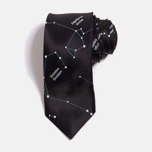 Black Constellation Print Tie