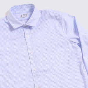 Light Blue Striped Easy-Care Dress Shirt
