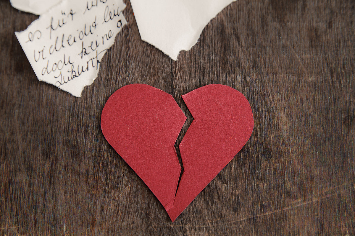 A paper broken heart.