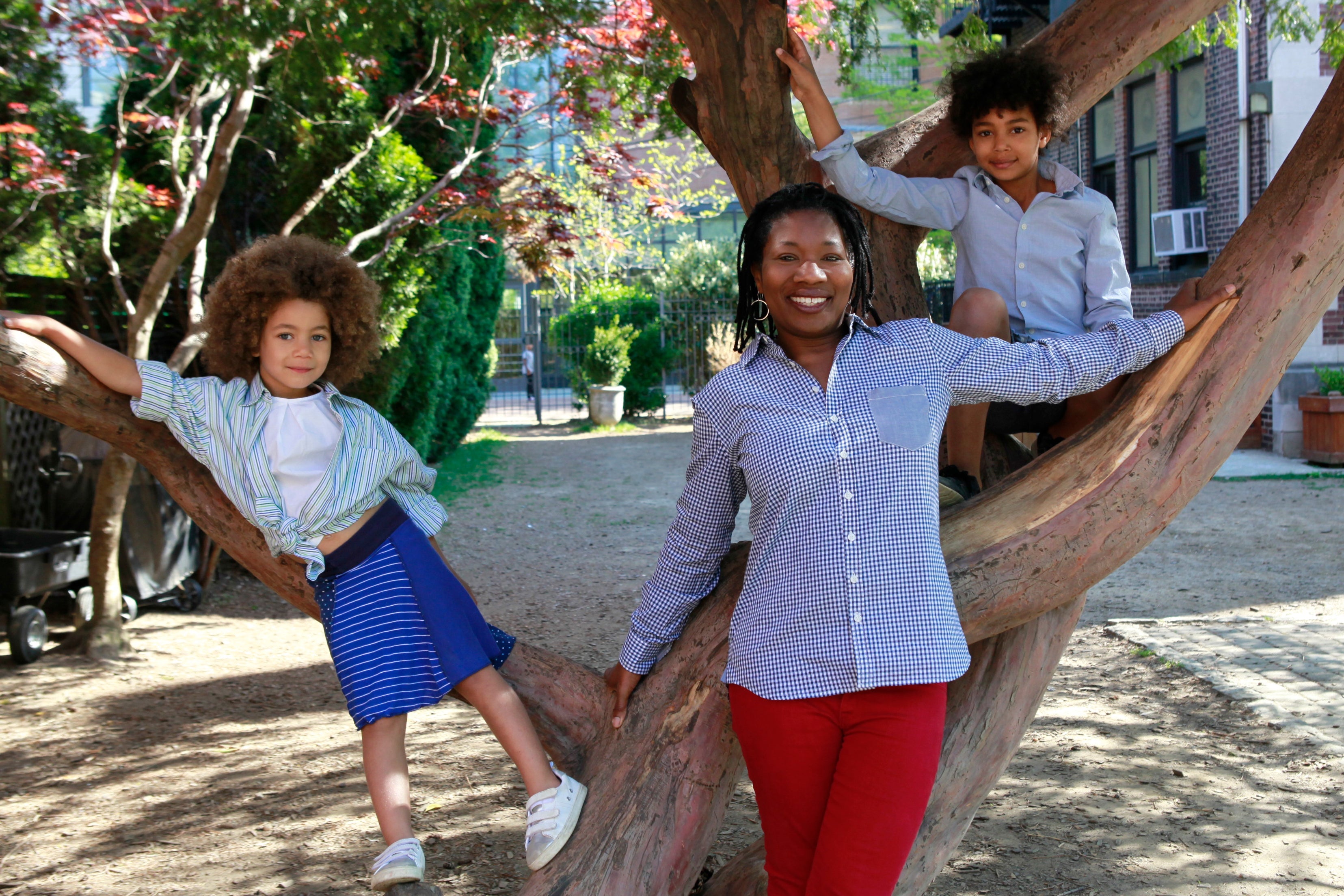 Khahtee and her two kids, Ansel and Marlowe.