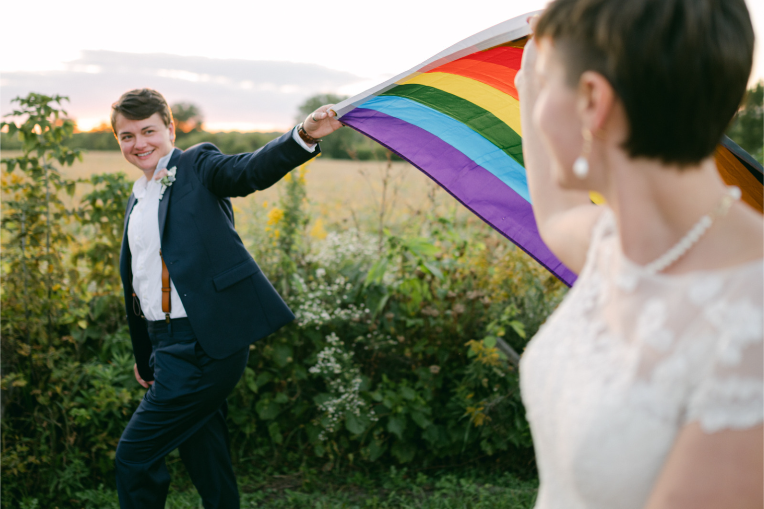 Real Weddings Navy Suit for Women