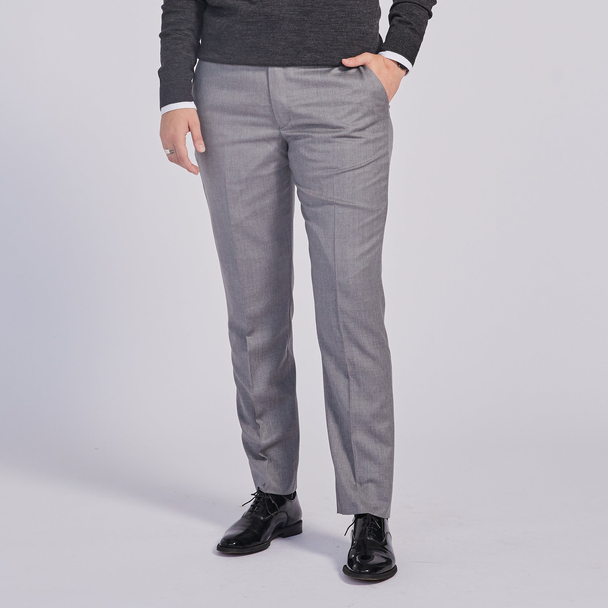 Women's light gray dress pants made by Kirrin Finch