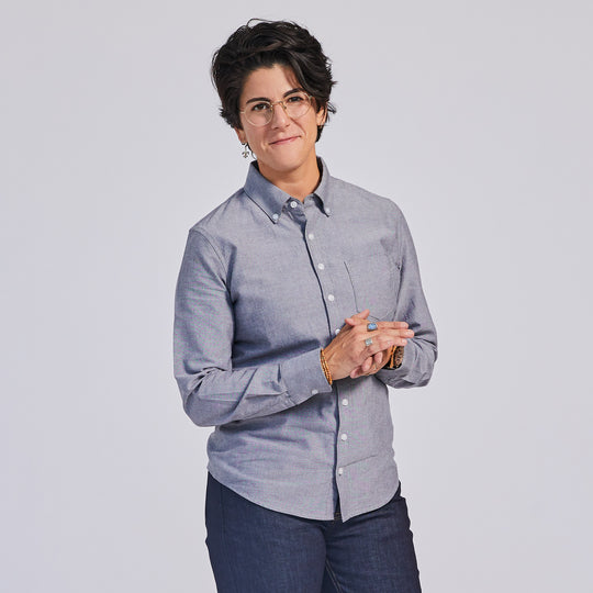 Women’s Gray Oxford Button-Down Shirt | Kirrin Finch