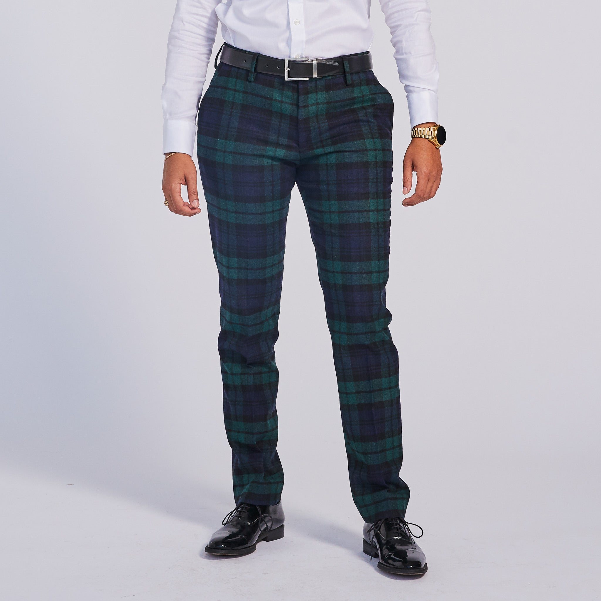 Blackwatch Plaid Wool Dress Pants Kirrin Finch