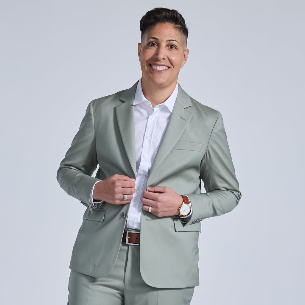 Green sage blazer made in Italy