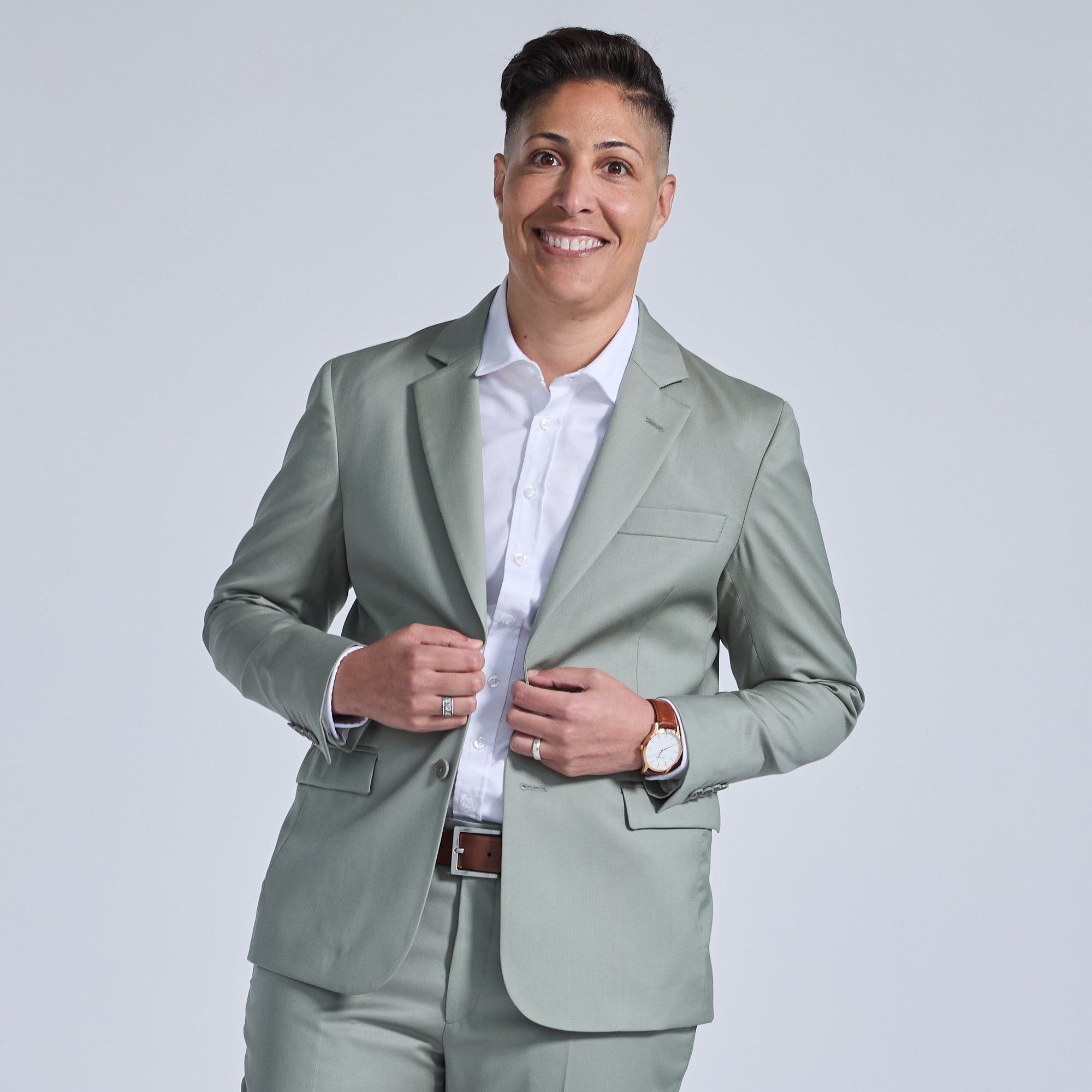 Green sage blazer made in Italy