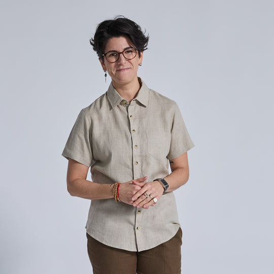 Sandstone Linen Short-Sleeve Shirt
