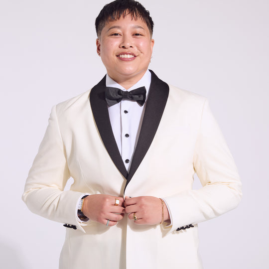 Androgynous Ivory Tuxedo Jacket