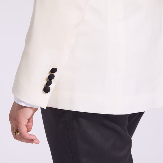 Satin details Ivory Tuxedo by Kirrin Finch