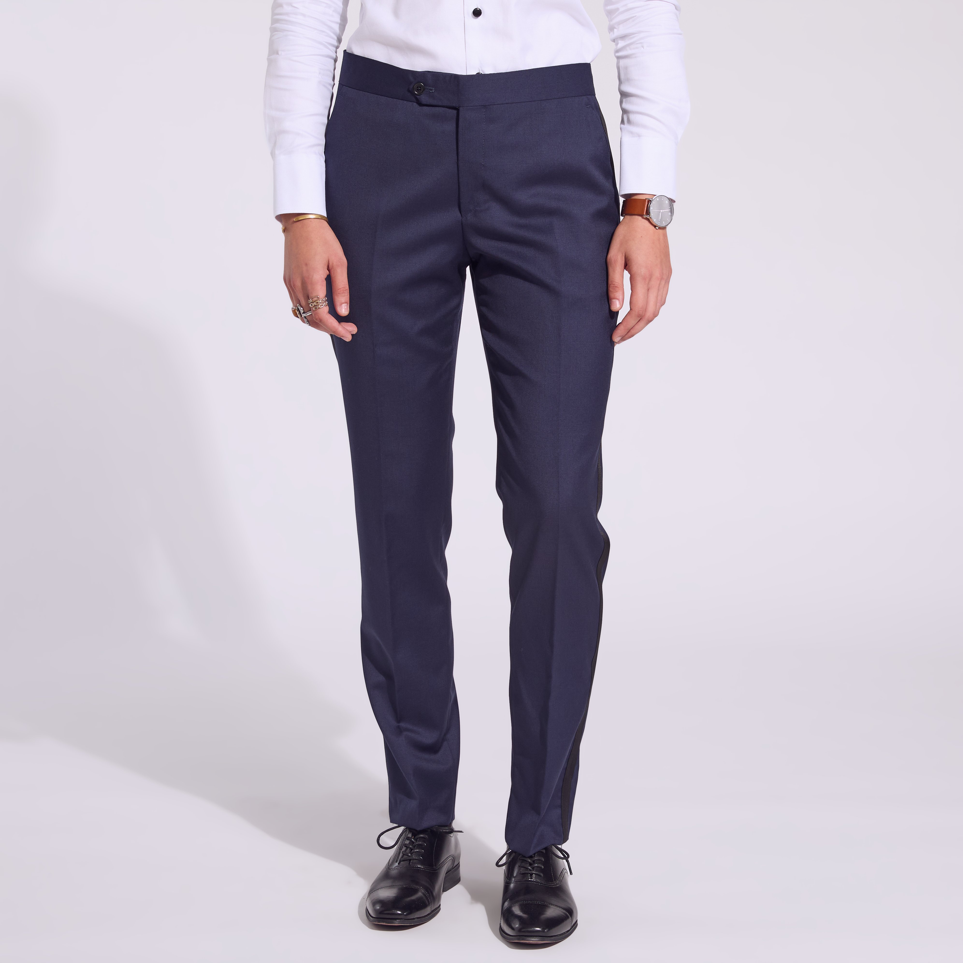 Androgynous Midnight Navy Tuxedo Dress Pants