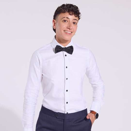 Women's white tuxedo shirt