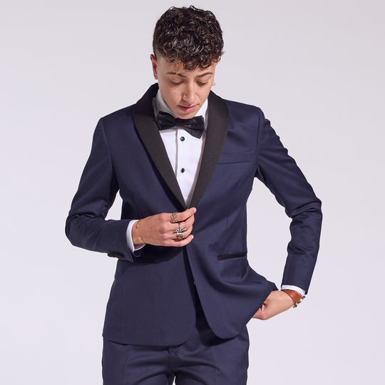 Androgynous Midnight Navy Blue Tuxedo