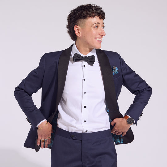 Women's Midnight Blue Tuxedo with White Tuxedo shirt