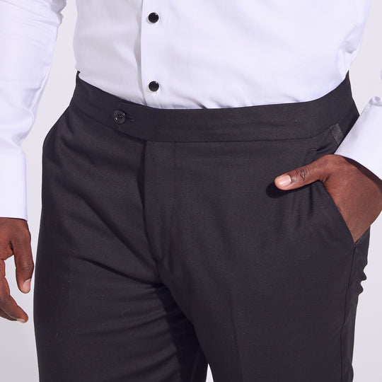 Black Androgynous Tuxedo Dress Pants