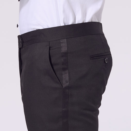 The Kirrin Tuxedo Pant with deep pockets and satin side stripe