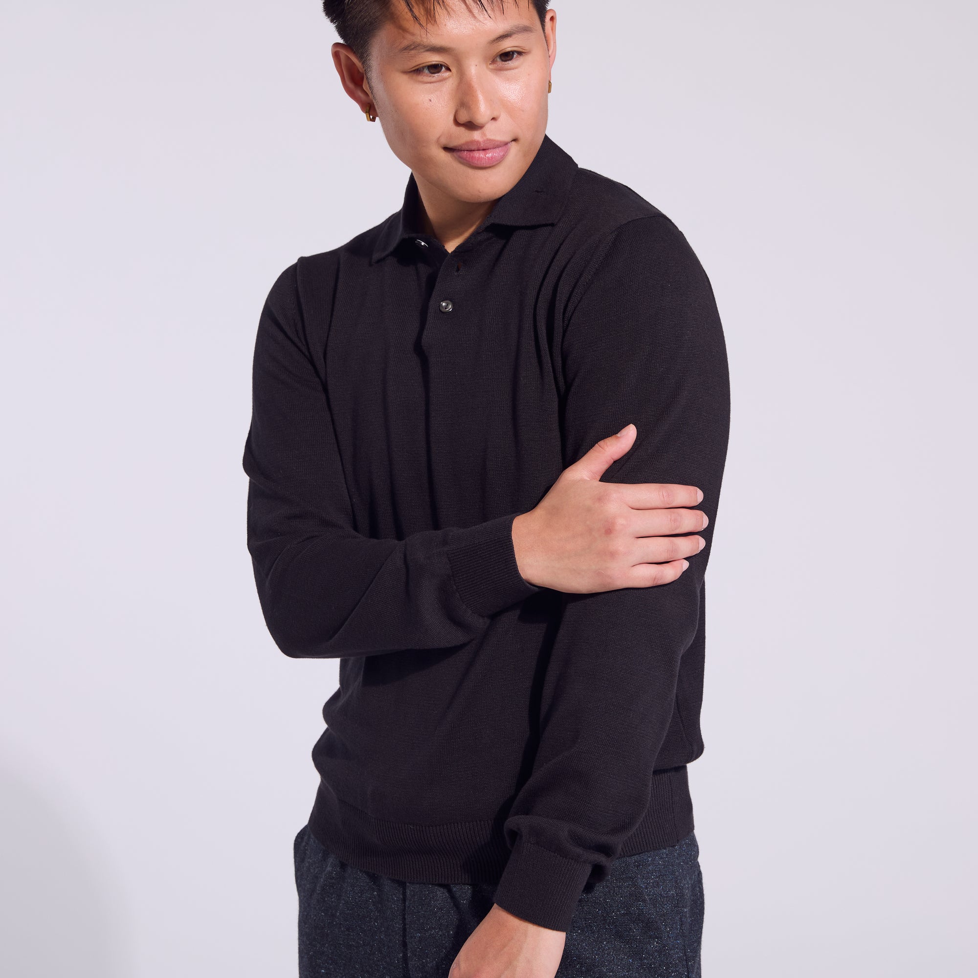 Long Sleeve Polo Sweater