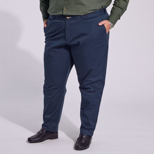 Navy chinos made for women, trans, masc and non-binary folk.