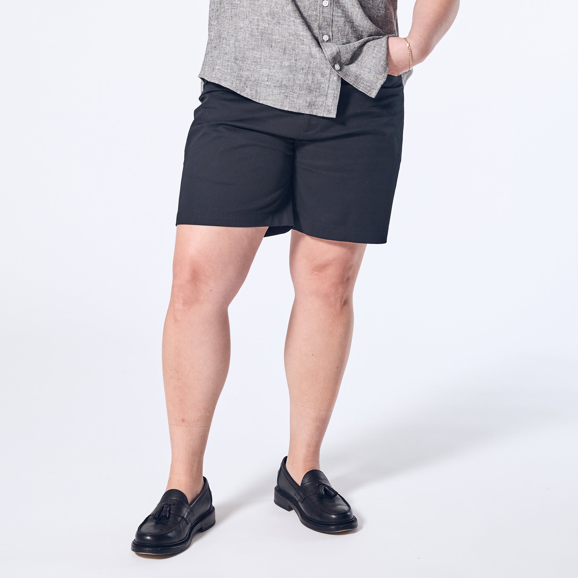 Black Chino shorts for women trans and nonbinary folk