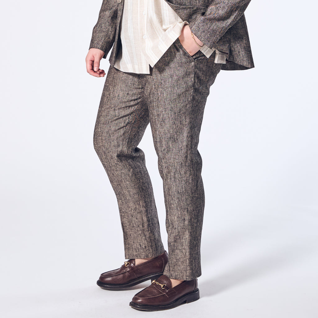 Androgynous Driftwood linen dress pants