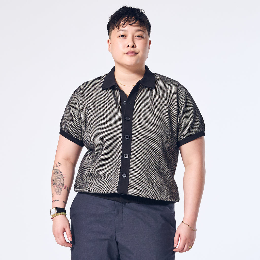 Androgynous Twilight Short Sleeve Cardigan Sweater