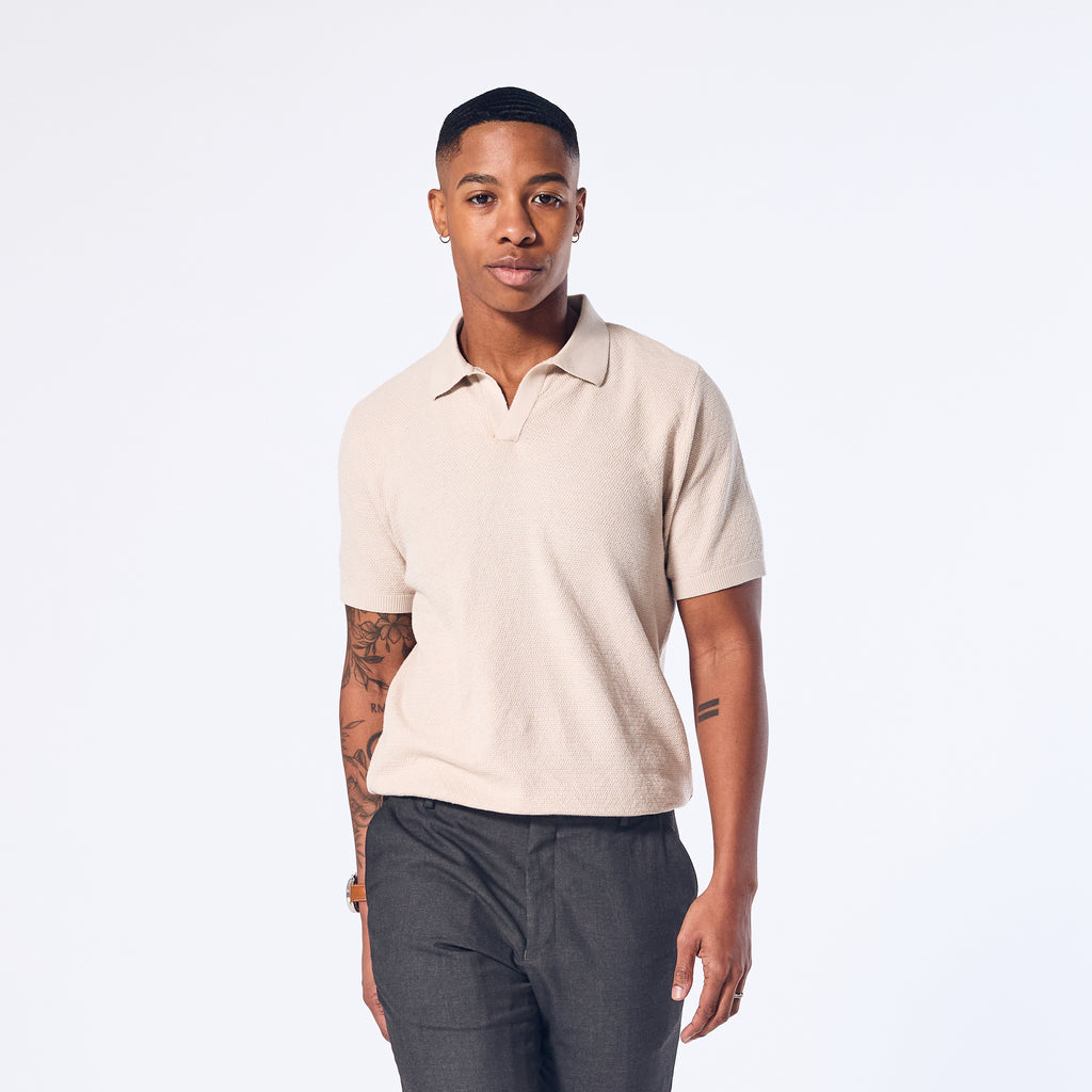 Womens Seashell Johnny Collar Polo