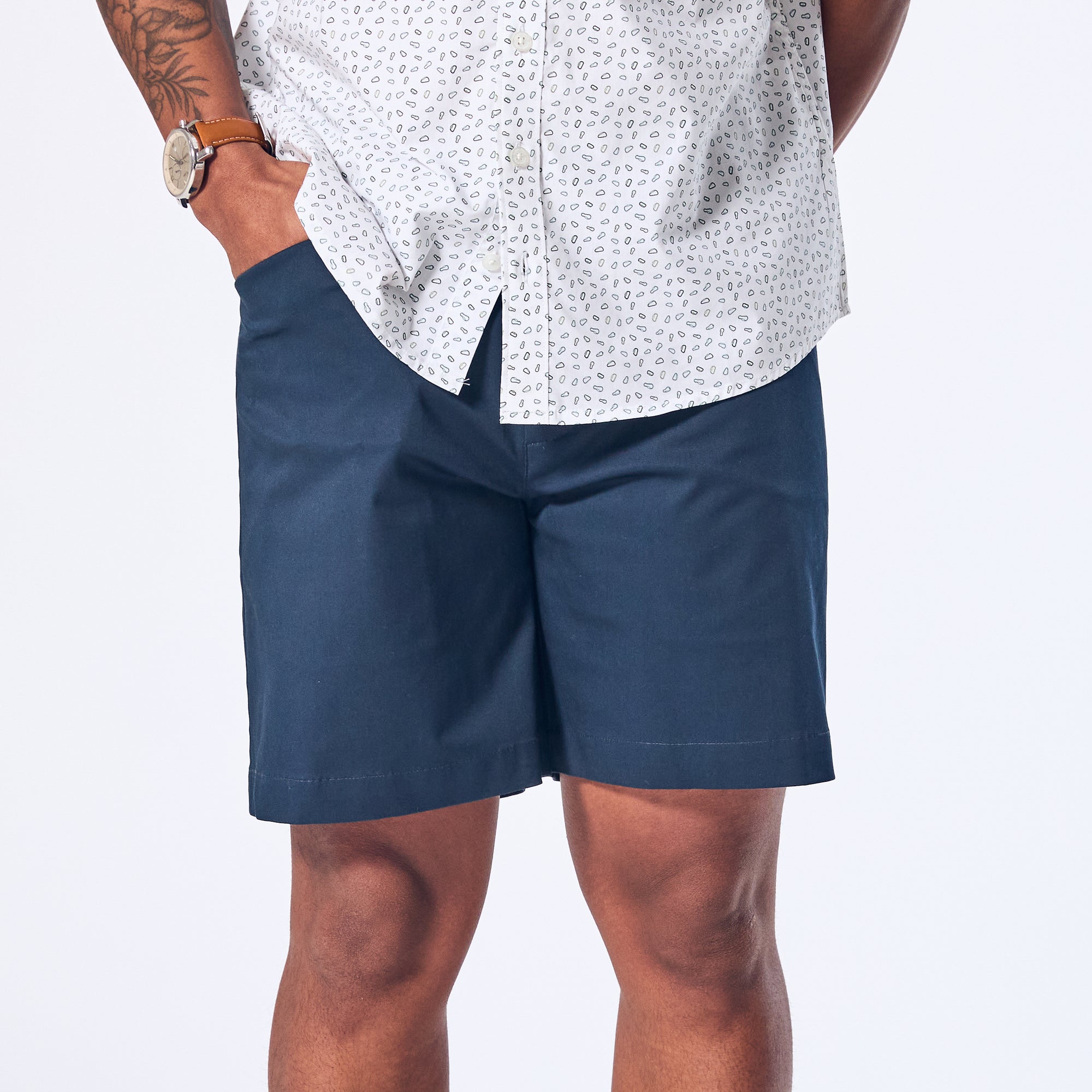 Androgynous Chino Shorts in Navy by Kirrin Finch