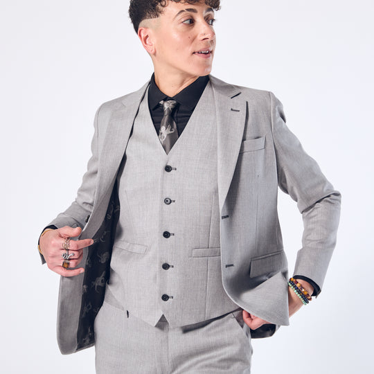 Androgynous Sky Gray Suit Blazer Kirrin Finch - Main Image