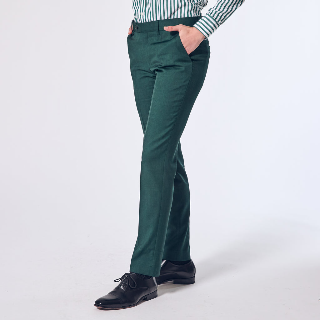 Emerald Green Dress Pants and Bengal Stripe Dress Shirt