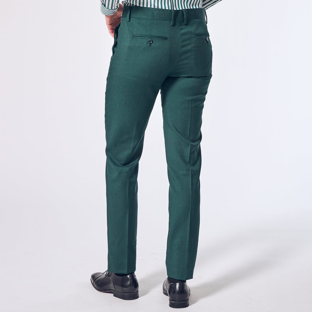 Emerald Green dress pants with matching back pocket buttons