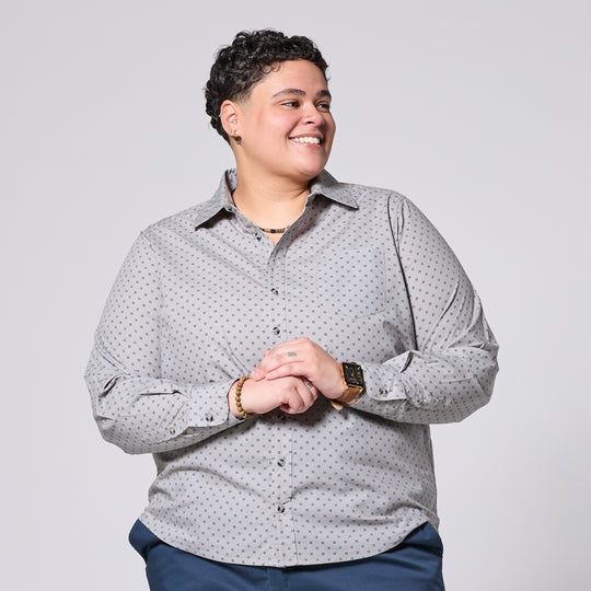 Androgynous Storm KF Emblem Point Collar Shirt made by Kirrin Finch.