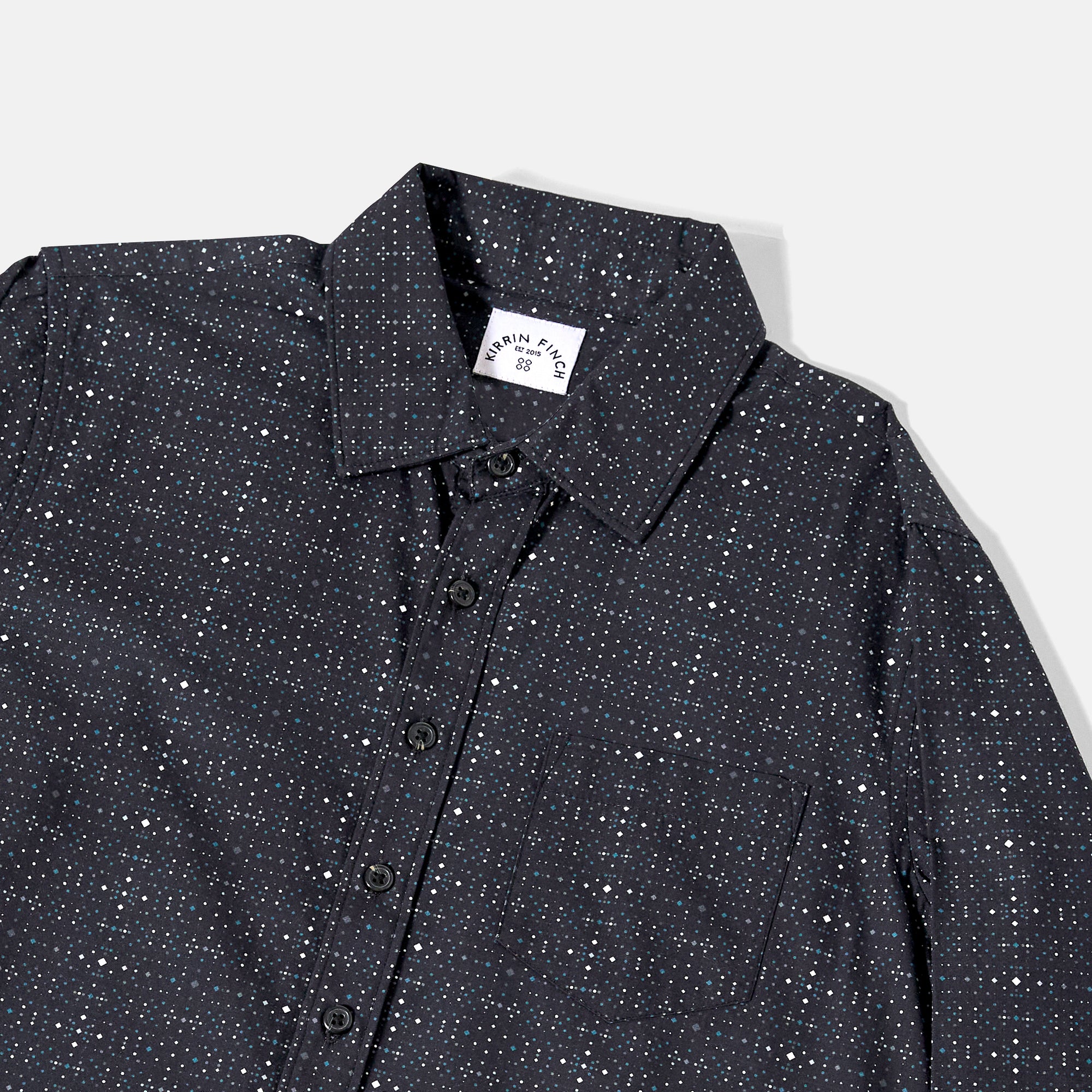 Womens Galaxy Point Collar Shirt made by Kirrin Finch Color: Galaxy
