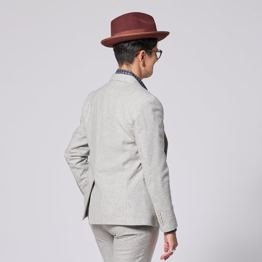 Womens The Finch Heather Gray Flannel Blazer made by Kirrin Finch