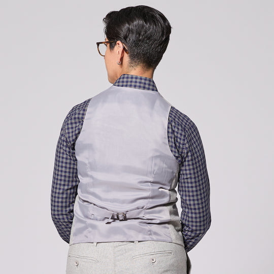 Androgynous Heather Gray Flannel Vest made by Kirrin Finch.