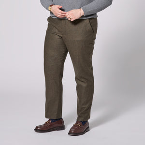 The Finch Heather Olive Flannel Dress Pants