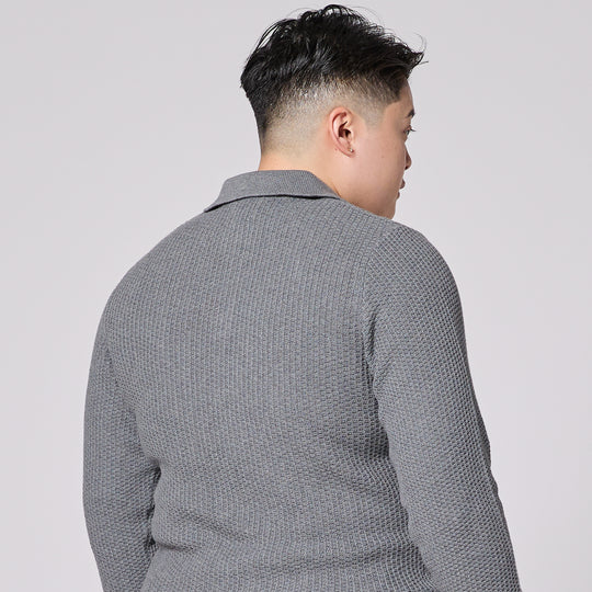 Androgynous ash Johnny collar polo made by Kirrin Finch.