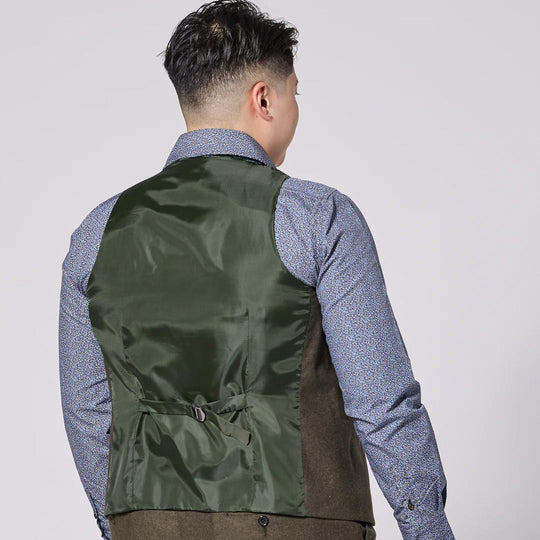 The Finch Heather Olive Flannel Vest