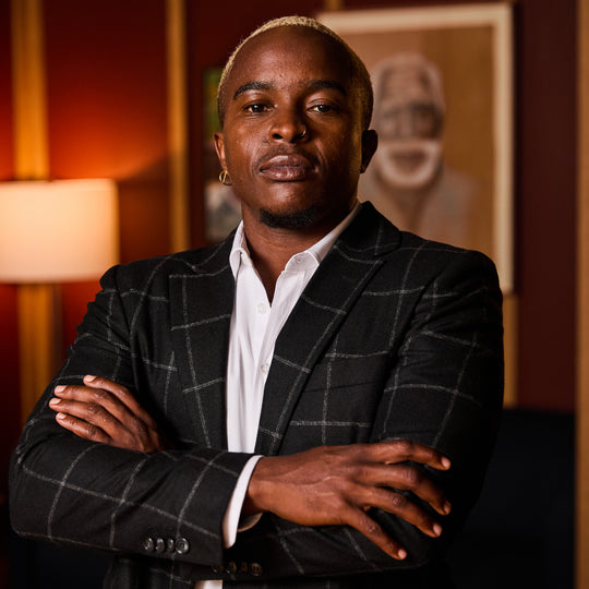 The Finch Black Brushed Windowpane Blazer