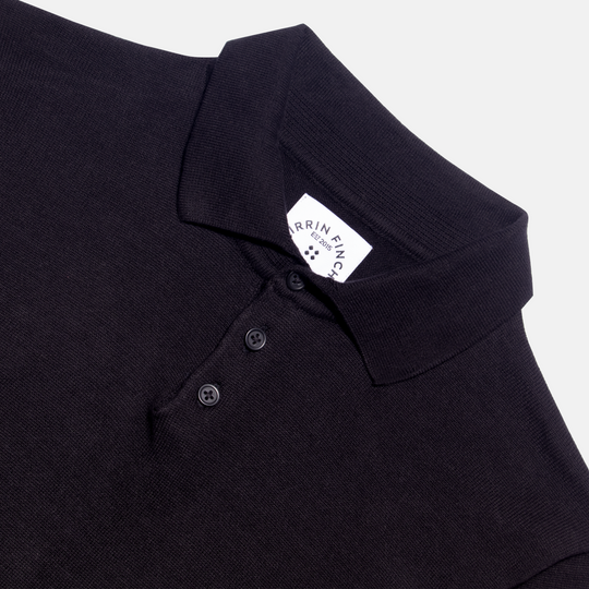 Black Long Sleeve Polo Sweater (Pre-Order)