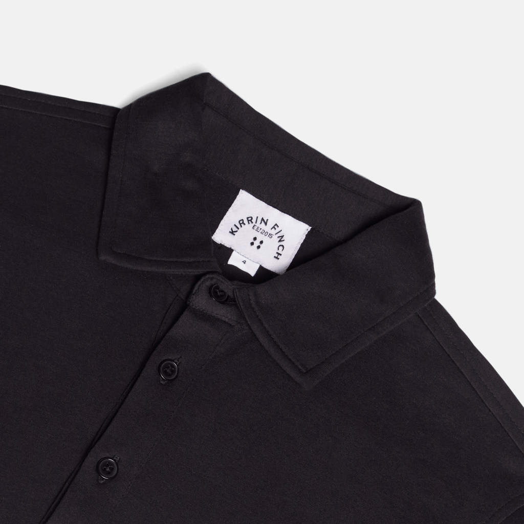 Double Jersey Long Sleeve Shirt made for trans, masc and nonbinary. Color: Black