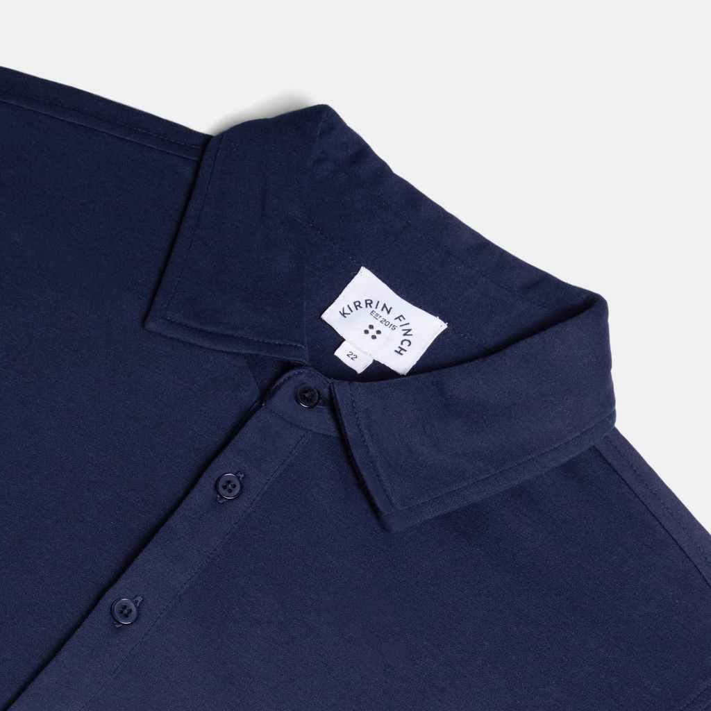 Double Jersey Long Sleeve Shirt made for trans, masc and nonbinary. Color: Navy