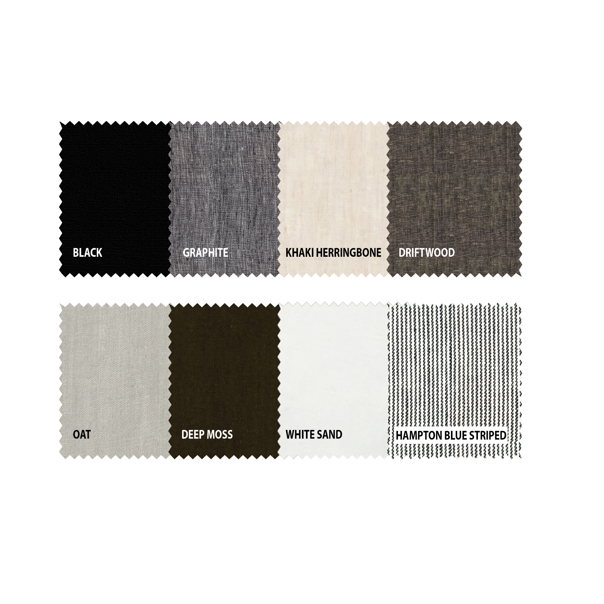 Color swatches of Finch Linen Suit options.