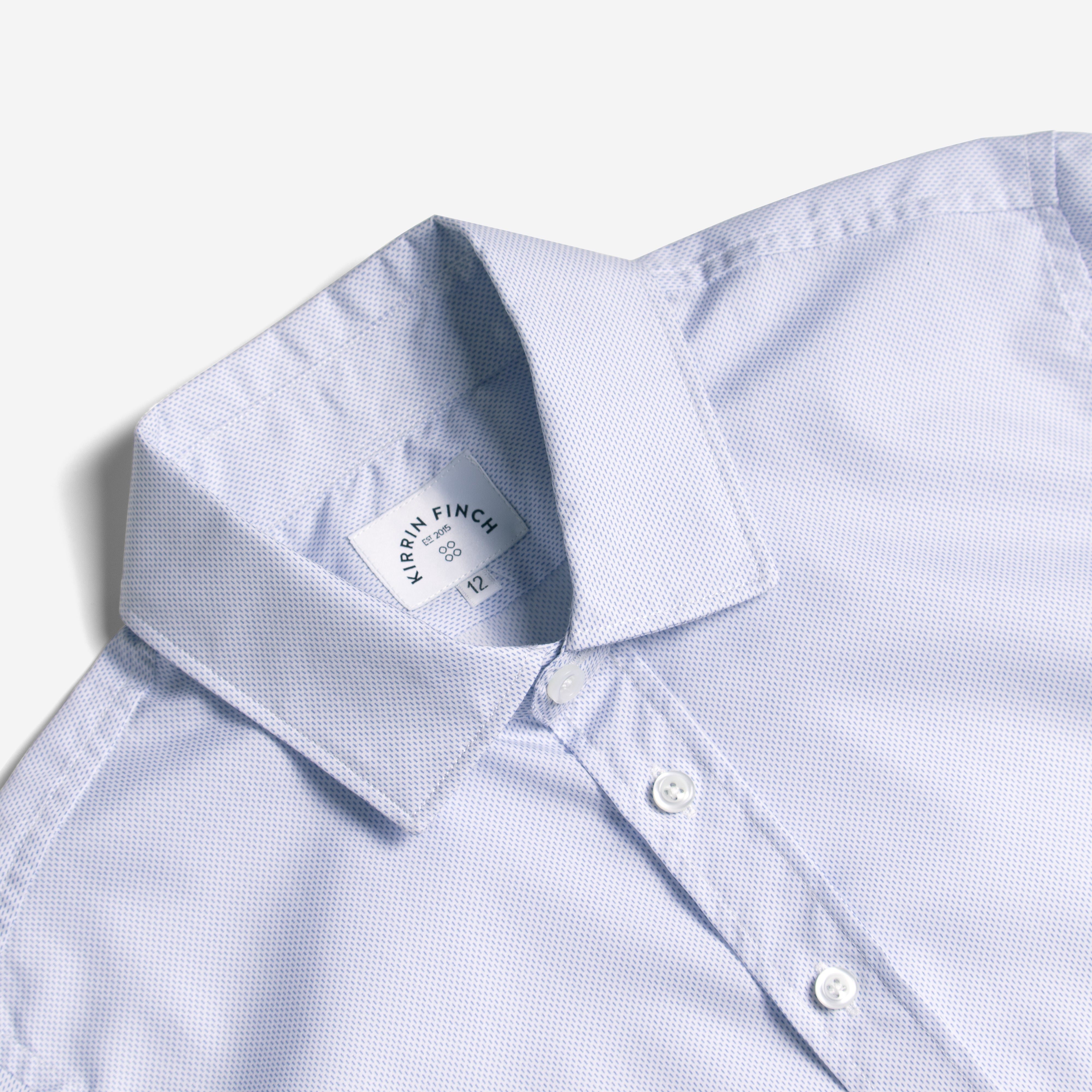 Addams Blue Microtally Easy-Care Dress Shirt