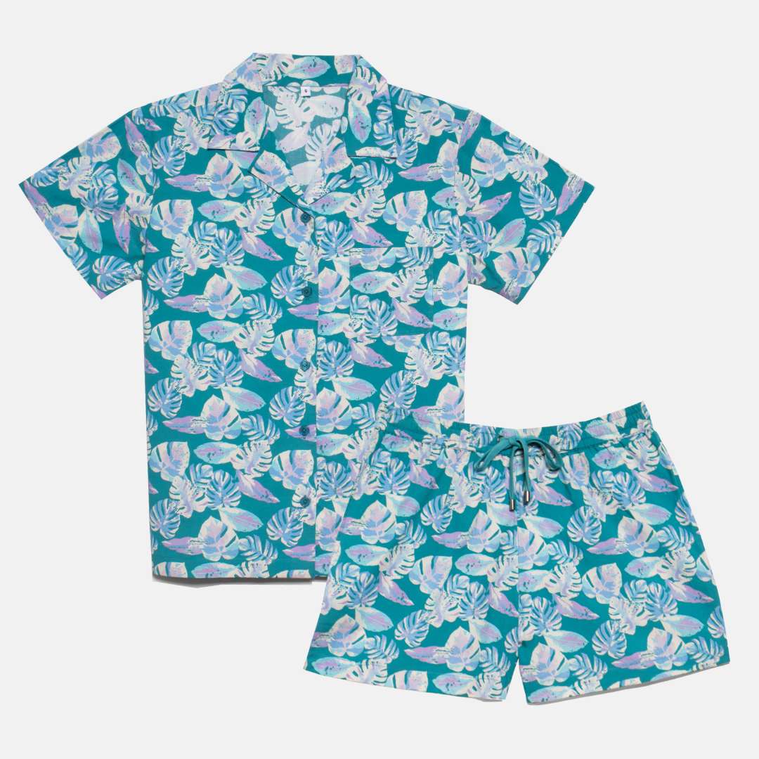 Palm Print Women's Cabana Set