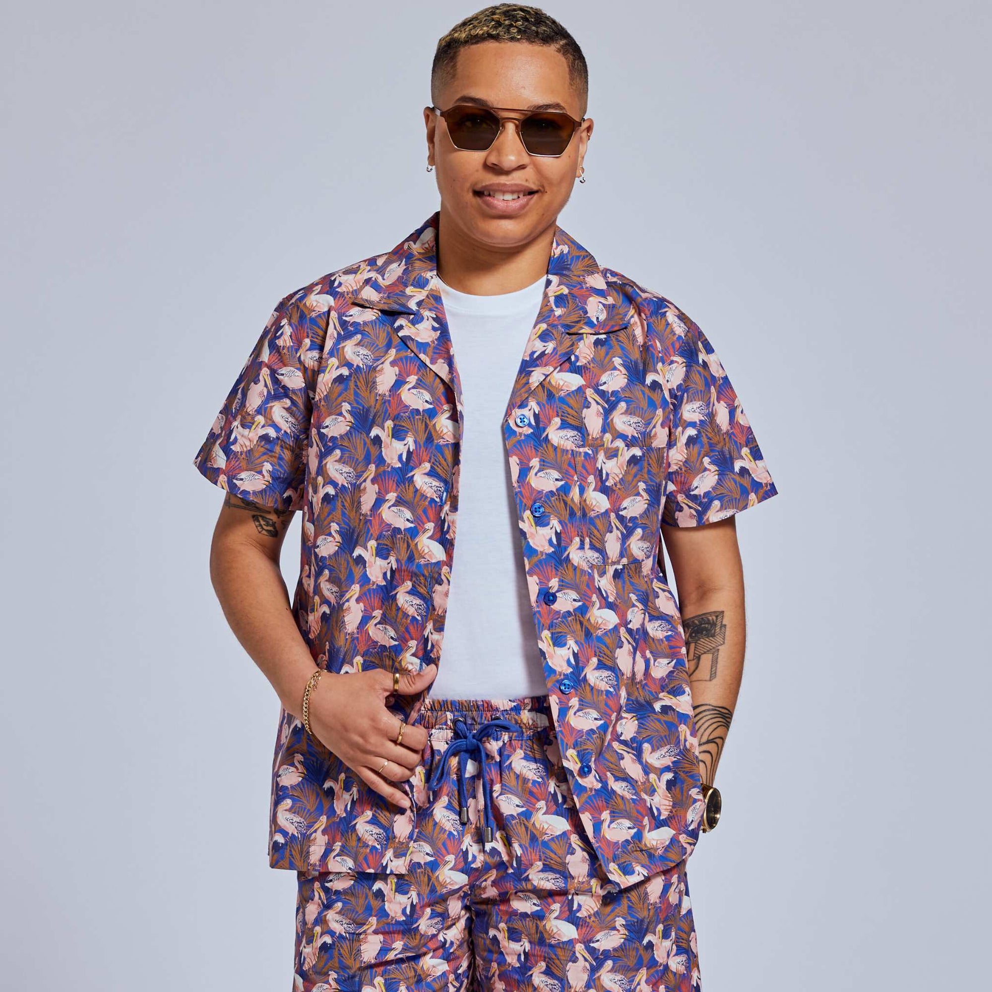 Pelican Print Camp Shirt and Shorts Set