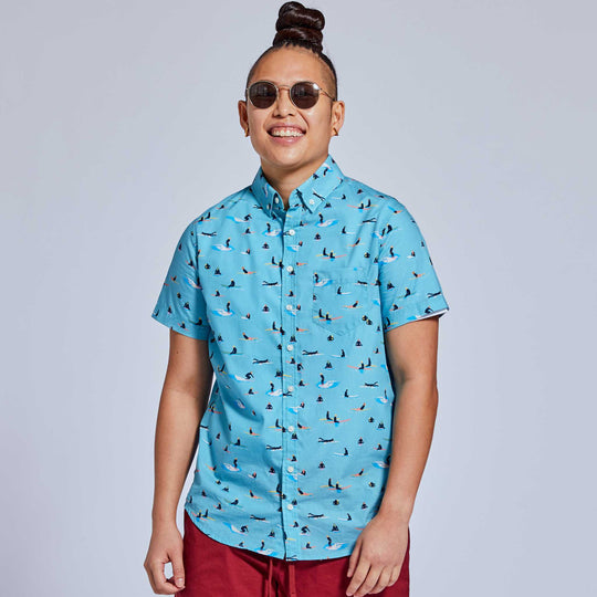 short sleeve button up for women and non-binary folk