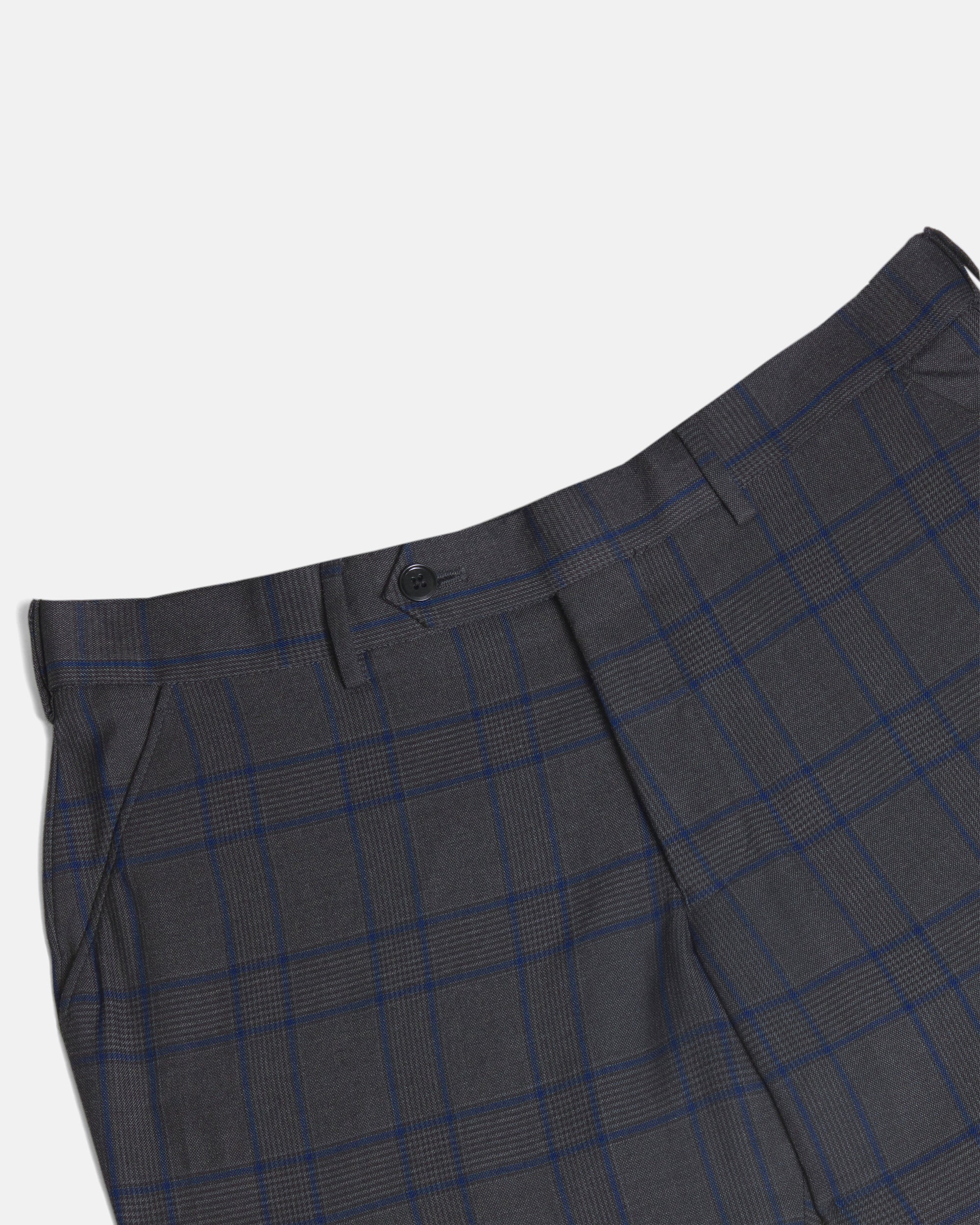 Gray checkered pants on a light gray background. Color: Gray Admiral Plaid
